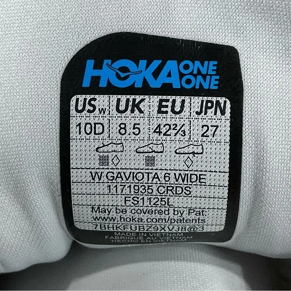 Hoka One Gaviota 6 Running Shoes Womens 10 D WIDE Cosmic Grey 1171935 CRDS - Picture 9 of 9